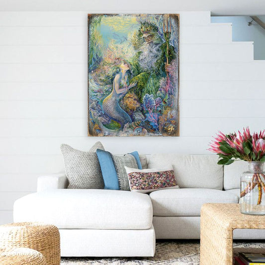 My Savior of The Sea Fantasy Wooden Wall Art by Josephine Wall - Fantasy Decor - 852139-JW-0