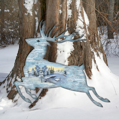 Prancing Deer Wildlife Door Decor - G. DeBrekht - Wildlife Holiday Decor - 8198211-1H-2