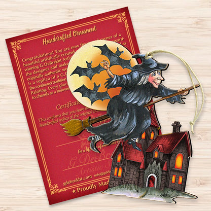 Witch Halloween Wooden Ornaments by G. DeBrekht - Thanksgiving Halloween Decor - 8114010-3