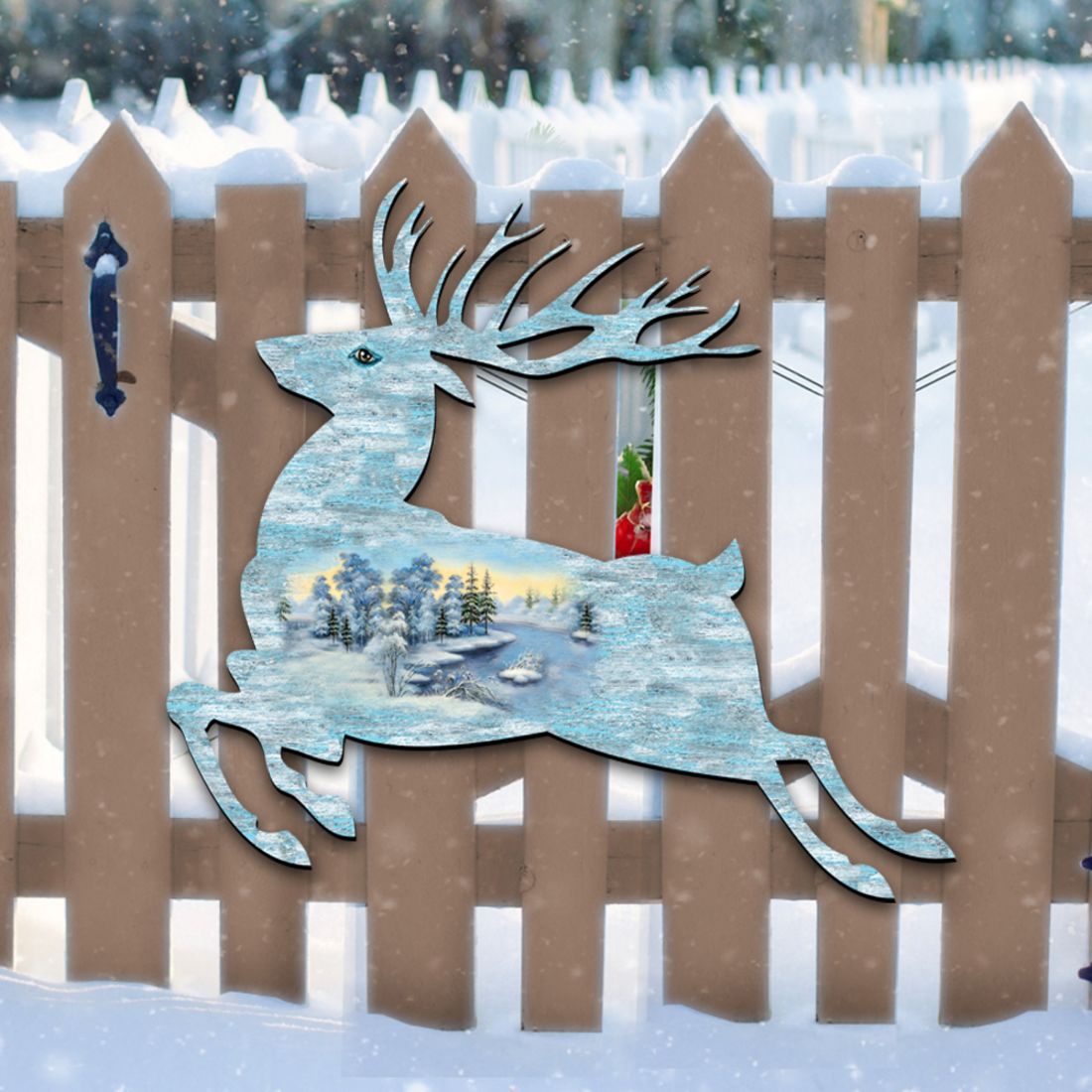 Prancing Deer Wildlife Door Decor - G. DeBrekht - Wildlife Holiday Decor - 8198211-1H-3