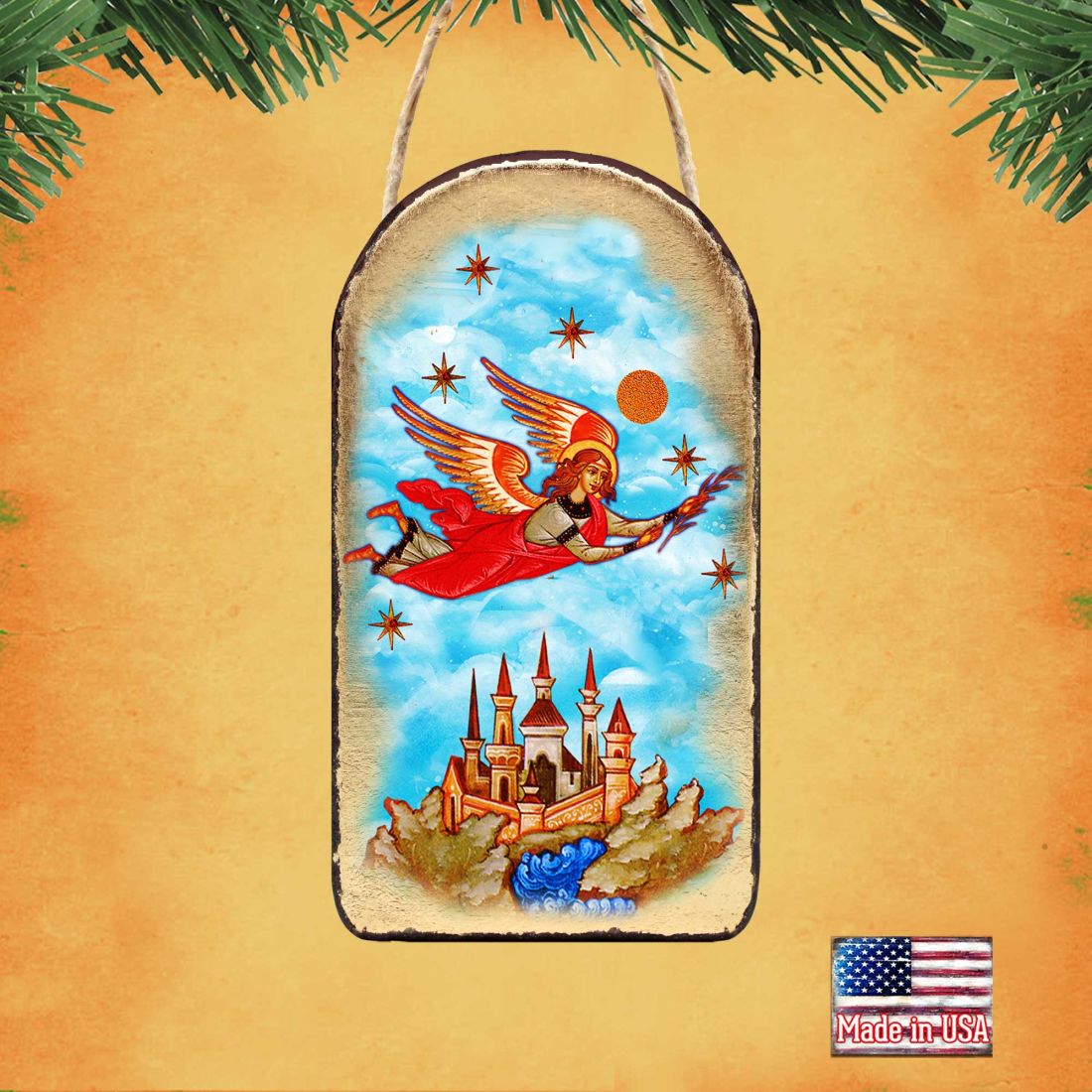 Watching Over Flying Angel Religious Christian Sacred Icon Ornament - Inspirational Icon Decor - 87034-1