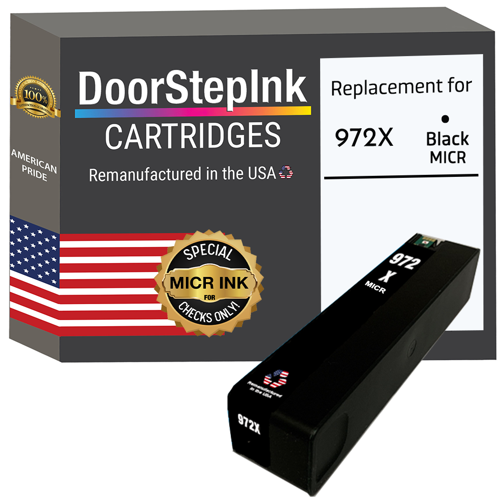 DoorStepInk Brand for HP 972X (F6T84AN) Black MICR Remanufactured in the USA Ink Cartridge-0