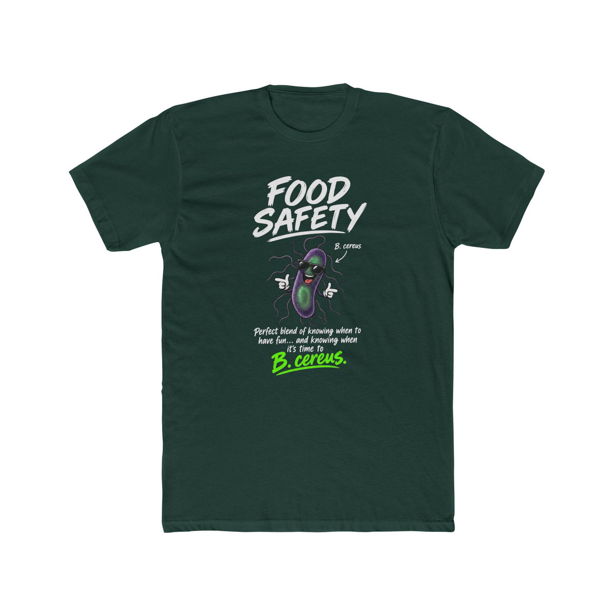 Food Safety T-Shirt — 'Food Safety' Funny B-cereus Mascot Tee for Food Workers