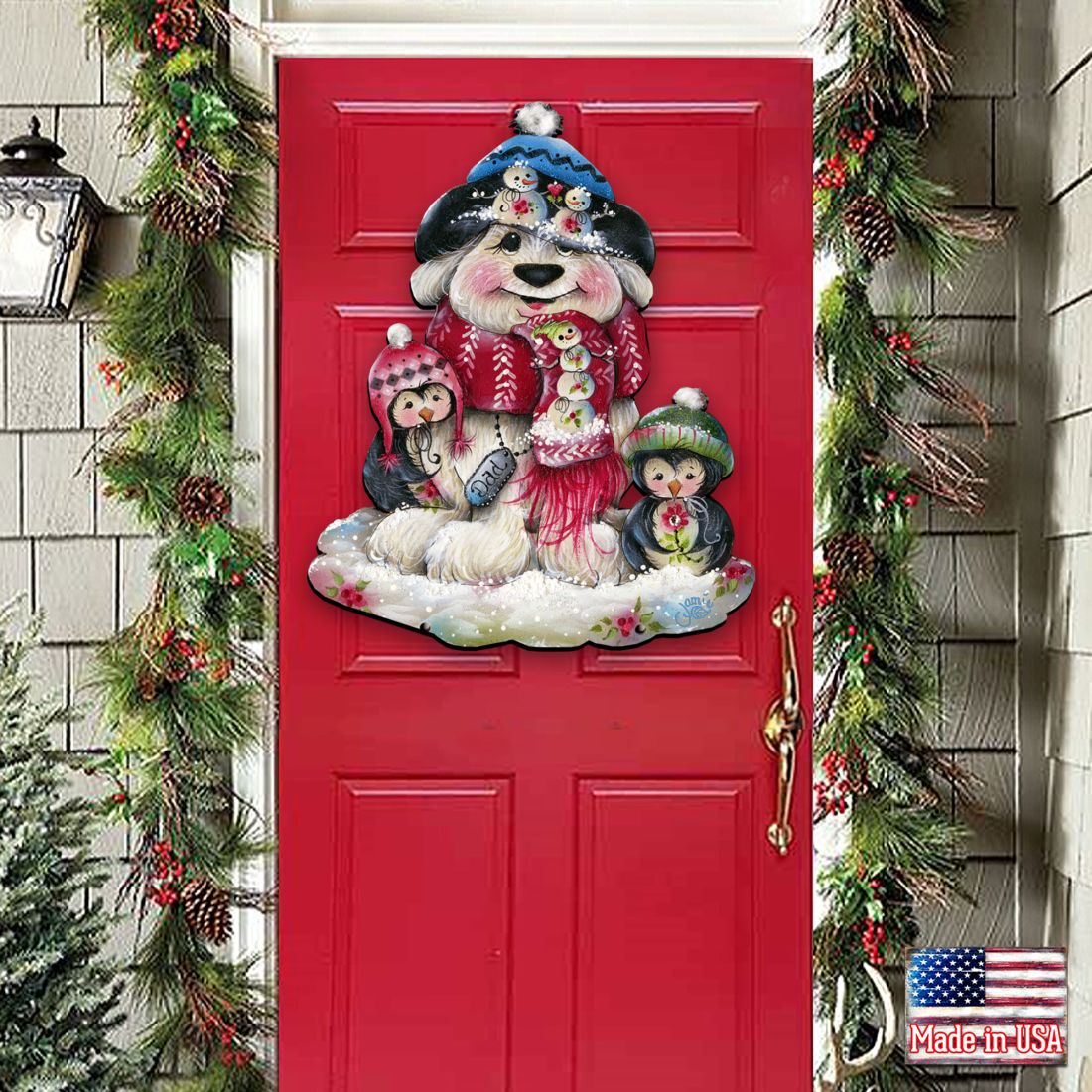 Christmas Dog Penguin Door Decor by Jamie Mills-Price - Pets Dog and Cats Decor - 8457503H-2