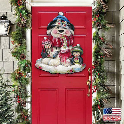 Christmas Dog Penguin Door Decor by Jamie Mills-Price - Pets Dog and Cats Decor - 8457503H-2