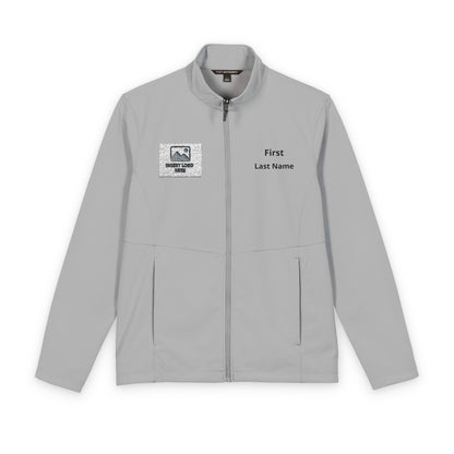 Light Color Embroidered Men's Soft Shell Jacket — Personalized Name & Logo