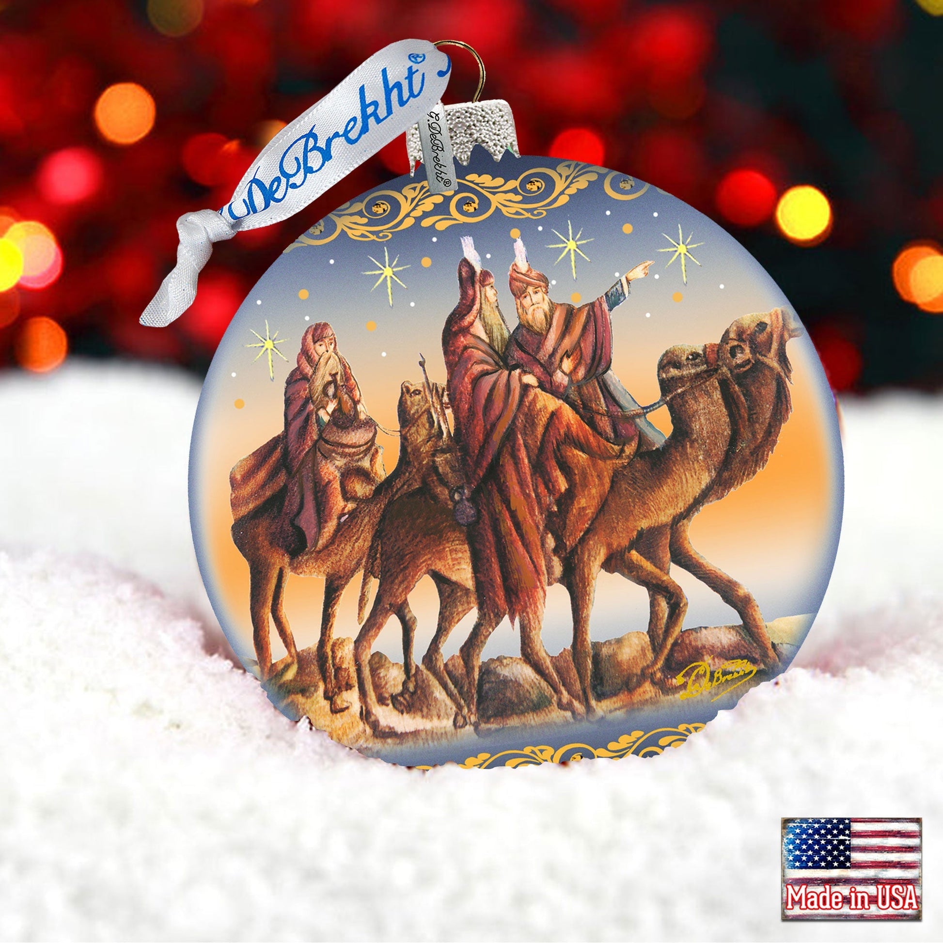 Nostalgic Tree Kings Journey Glass Ornament Limited Edition by G. DeBrekht - Nativity Holiday Decor - 73882-4