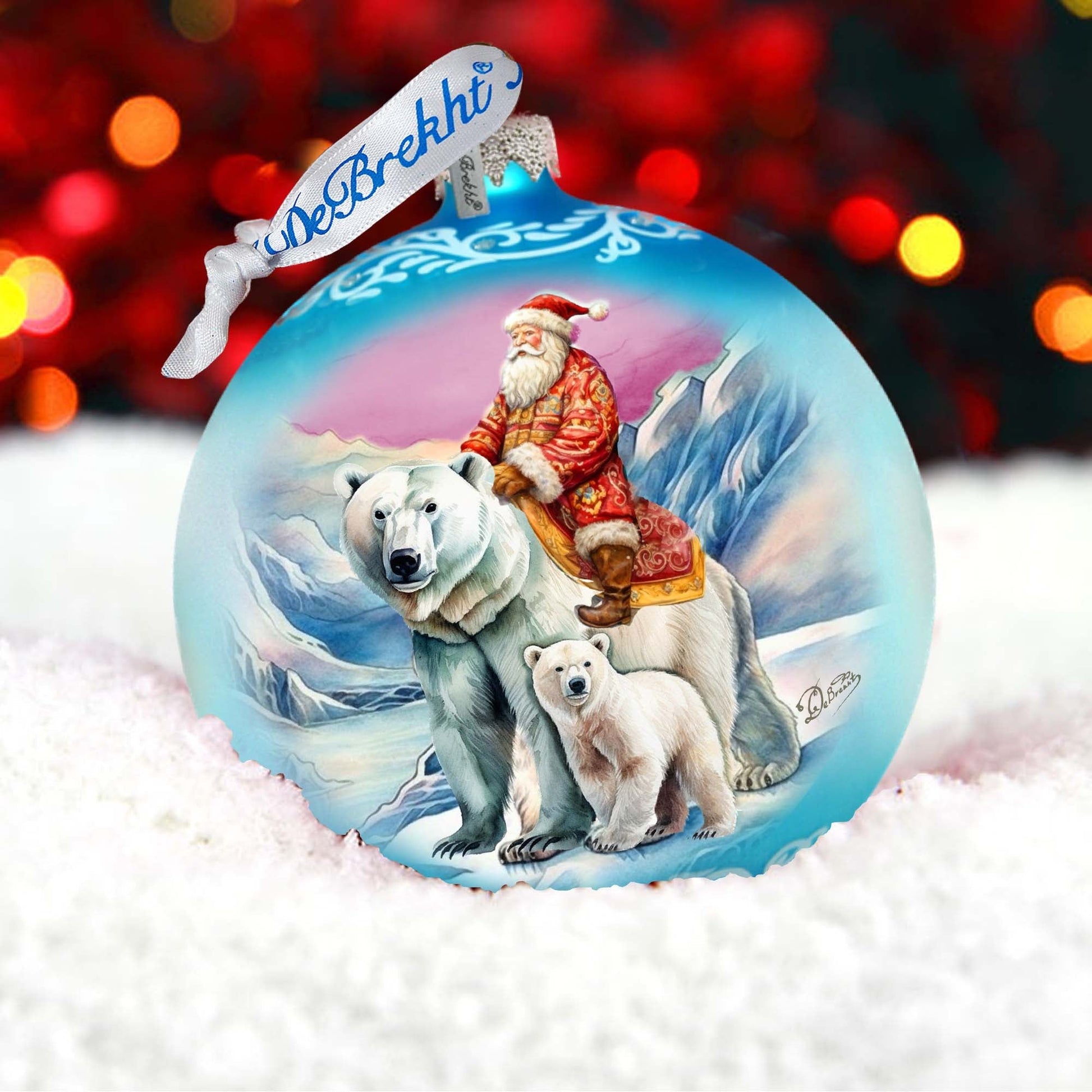 Arctic Adventurer Lg Glass Ornament by G.Debrekht - Christmas Santa Snowman Decor - 73966-0