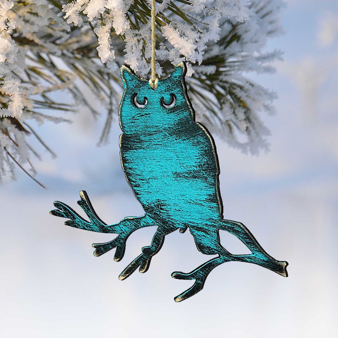 Rustic Owl Wooden Ornaments by Nature Wonders - Wildlife Holiday Decor - 8198218-1