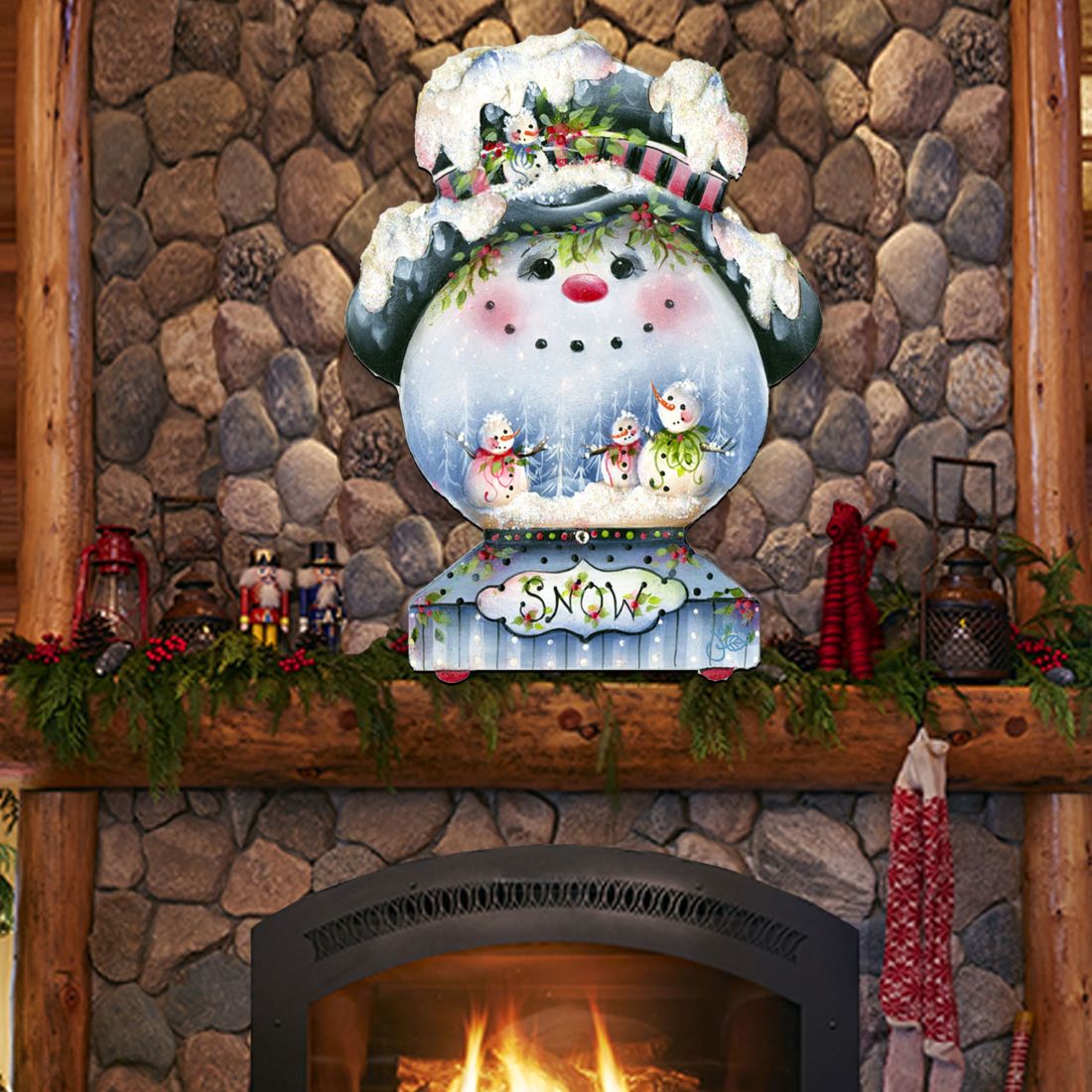 Joe Cool Snow Globe Door Decor by Jamie Mills-Price - Christmas Santa Snowman Decor - 8457506H-2