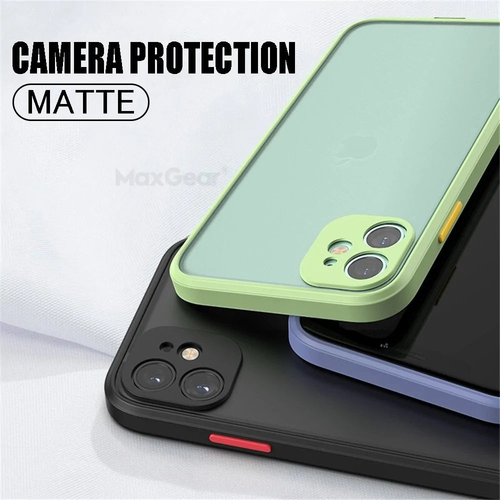 Shockproof Armor Matte Silicone Case For iPhone