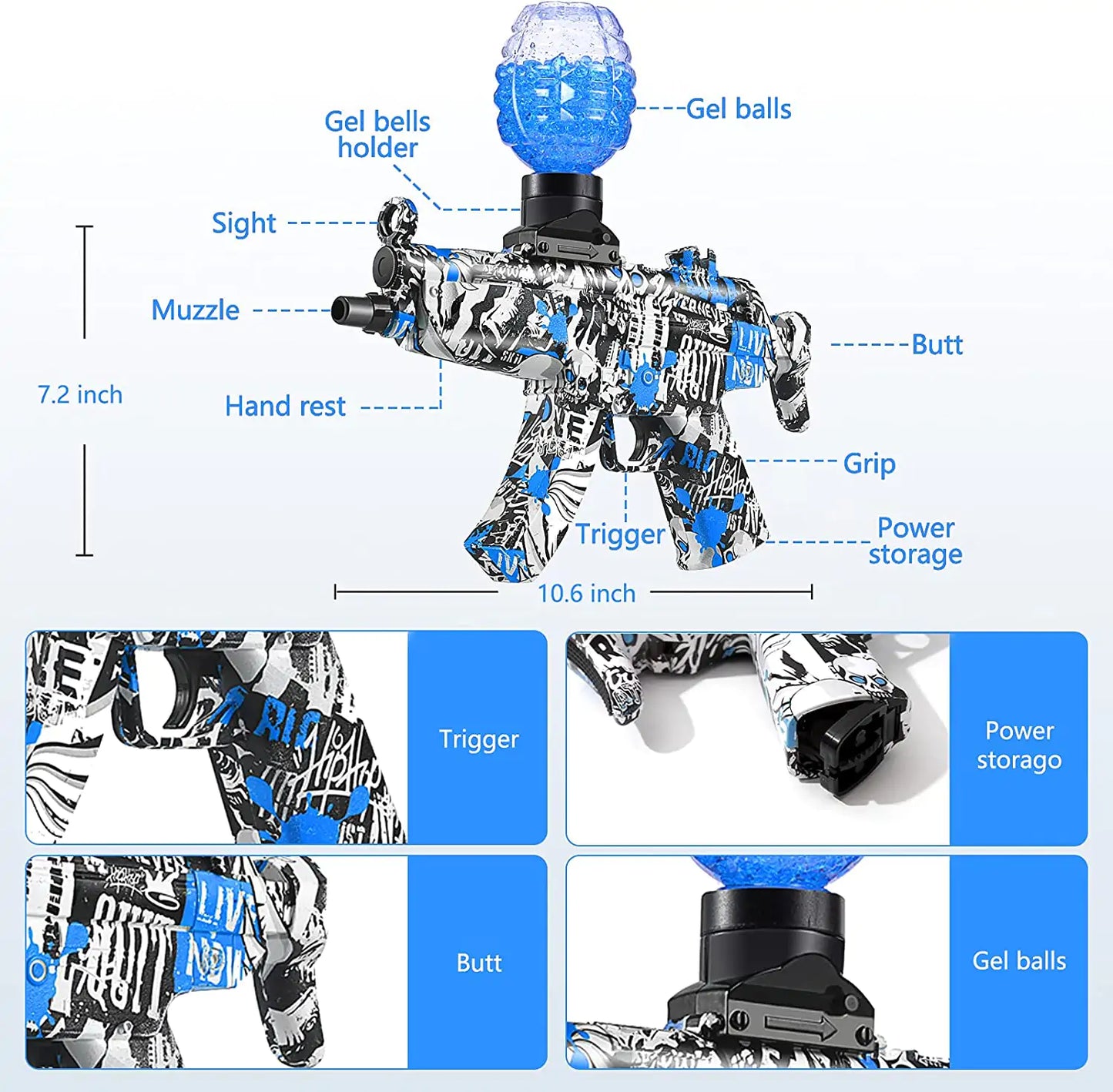 Electric Water Ball Beads Gel Blaster Gun