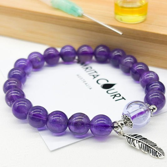 Sterling Silver Crystal Aroma Bracelet - Amethyst | Energy & Healing | Diffuser Jewellery | Gift for her-0