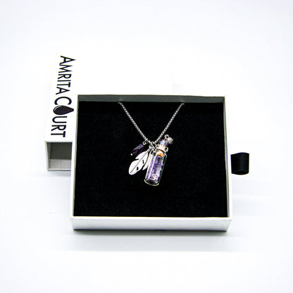 Amethyst Diffuser Necklace | Aroma Jewelry | Energy & Healing | Diffusing on the go-2