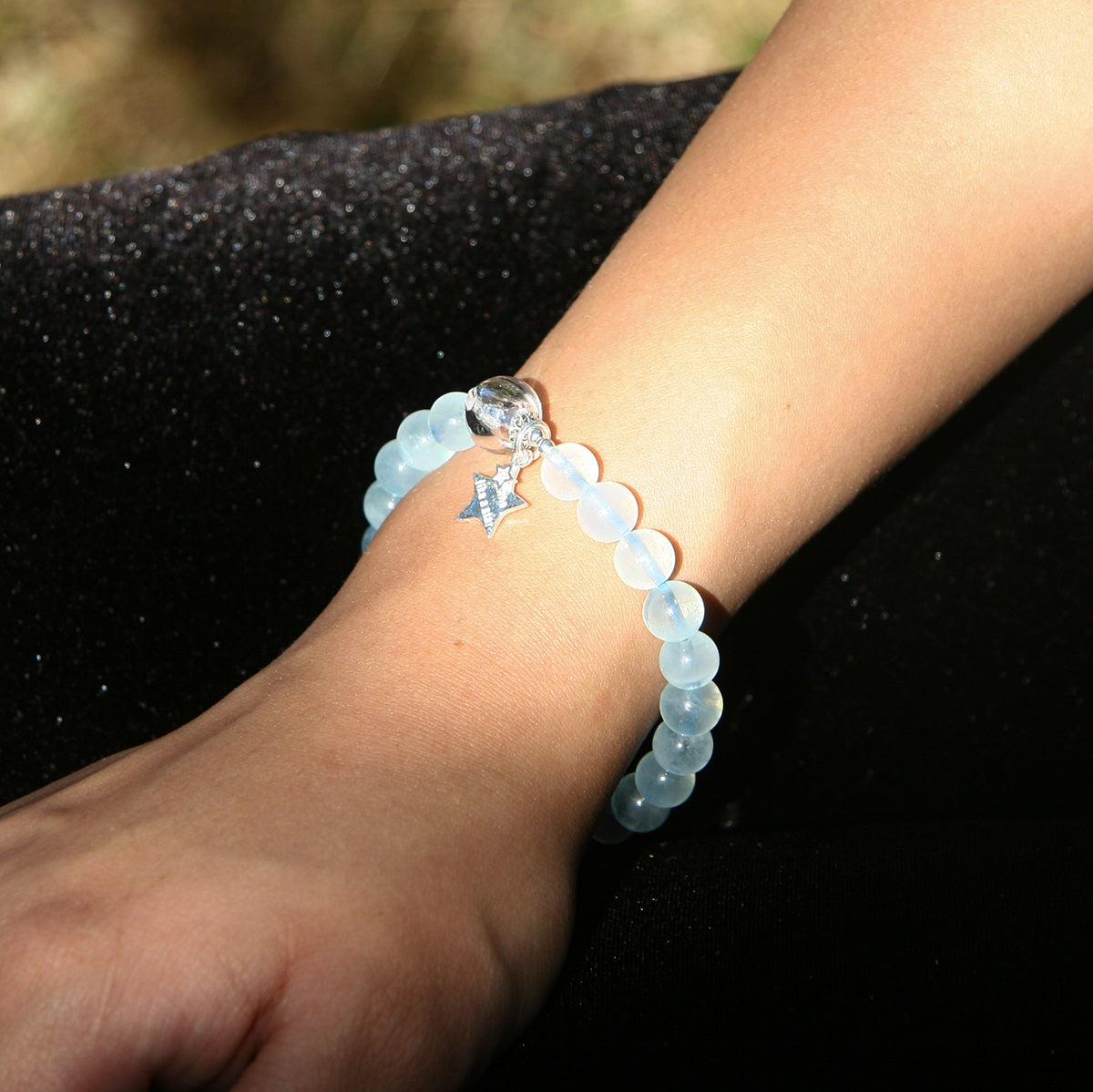 Sterling Silver Crystal Aroma Bracelet - Aquamarine | Energy & Healing | Diffuser Jewellery-1