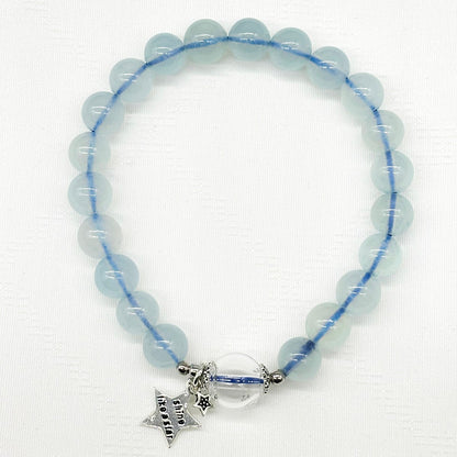 Sterling Silver Crystal Aroma Bracelet - Aquamarine | Energy & Healing | Diffuser Jewellery-2