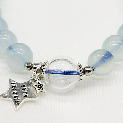 Sterling Silver Crystal Aroma Bracelet - Aquamarine | Energy & Healing | Diffuser Jewellery-4