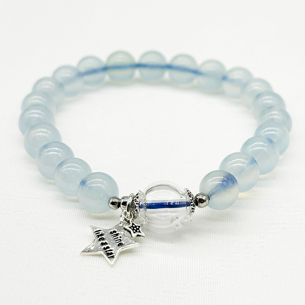 Sterling Silver Crystal Aroma Bracelet - Aquamarine | Energy & Healing | Diffuser Jewellery-0