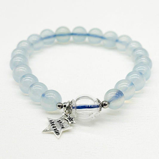 Sterling Silver Crystal Aroma Bracelet - Aquamarine | Energy & Healing | Diffuser Jewellery-0