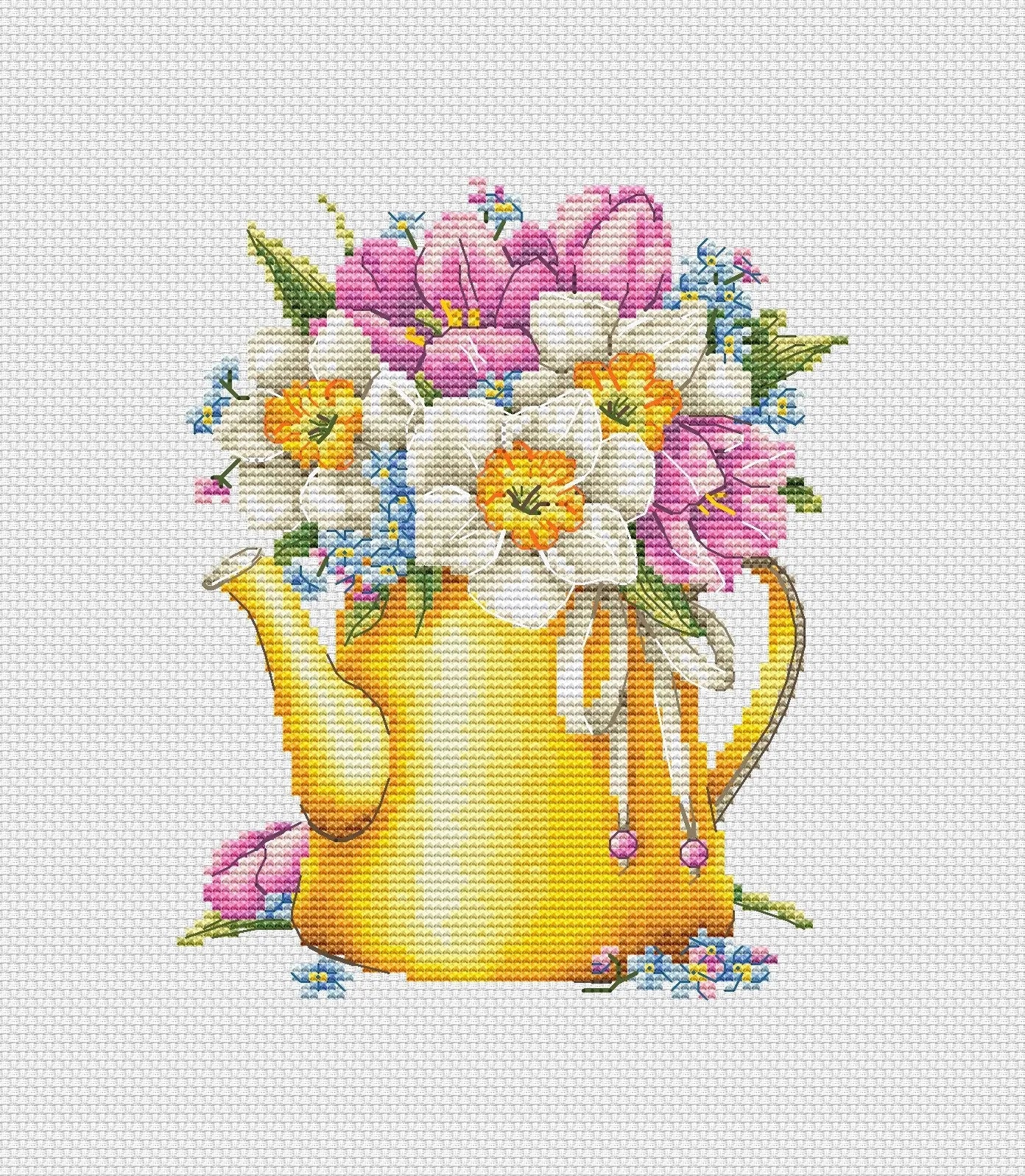 Yellow Teapot - PDF Cross Stitch Pattern-0