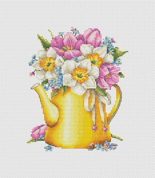 Yellow Teapot - PDF Cross Stitch Pattern-0