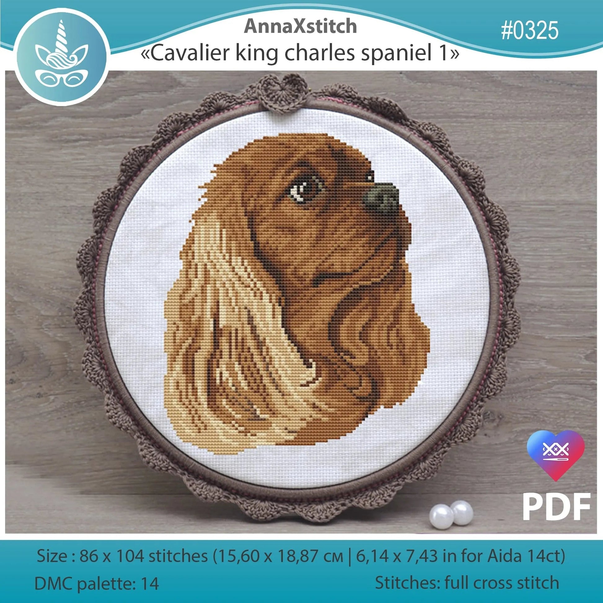 Cavalier king charles spaniel 1 - PDF Cross Stitch Pattern-0