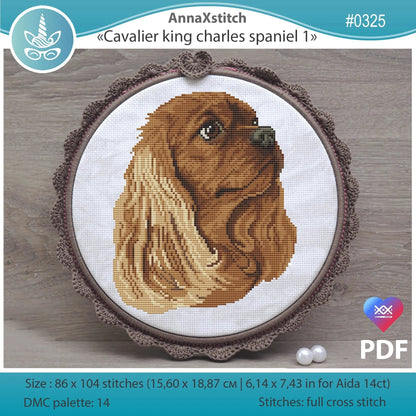 Cavalier king charles spaniel 1 - PDF Cross Stitch Pattern-0