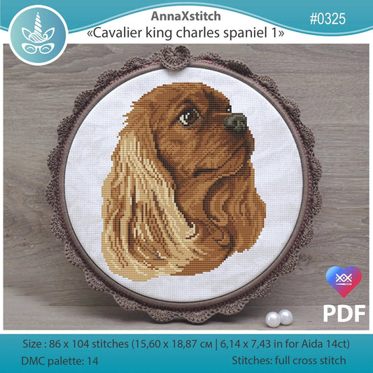 Cavalier king charles spaniel 1 - PDF Cross Stitch Pattern-0