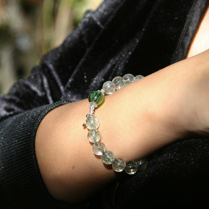Sterling Silver Crystal Aroma Bracelet - Ghost Phantom Quartz | Energy & Healing | Diffuser Jewellery | Unique Gift-1