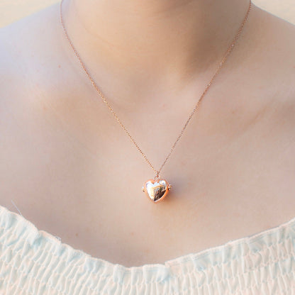 Love Heart Aroma Necklace | Energy & Healing | White Gold - Rose Gold | Love Gift-1