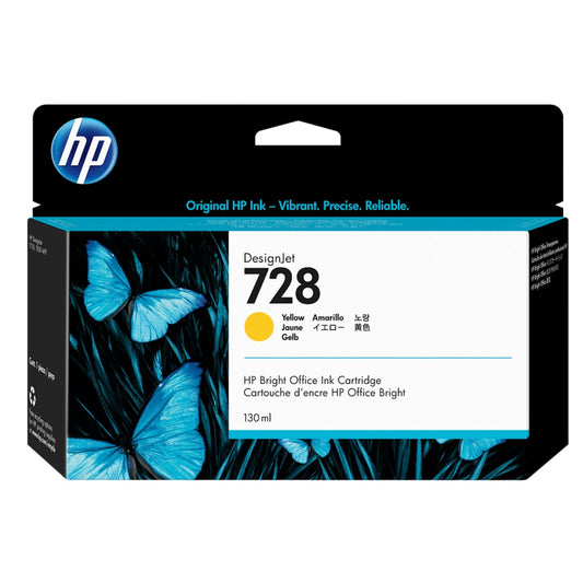 HP 728 130-ml (F9J65A) Yellow Genuine Ink Cartridge-0