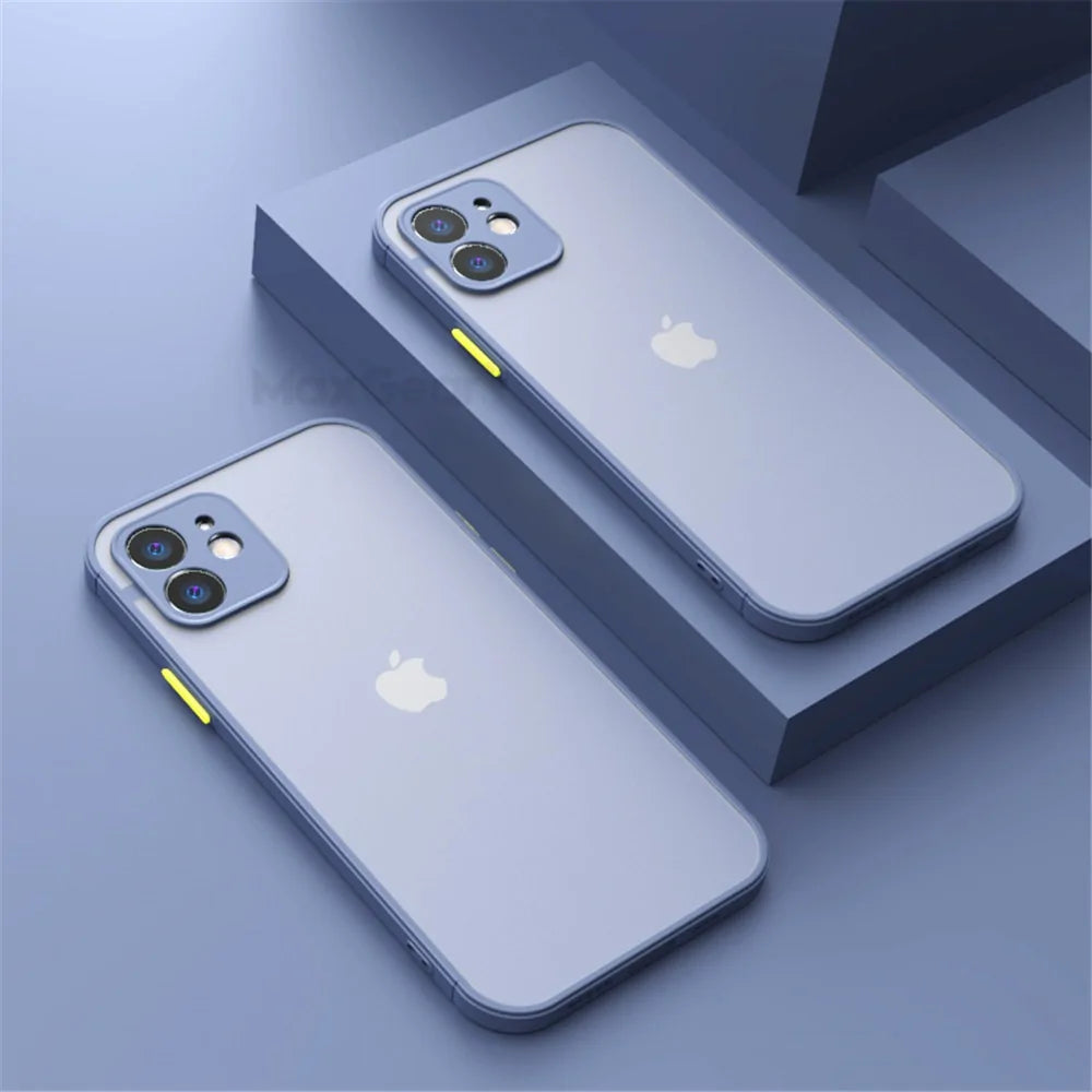 Shockproof Armor Matte Silicone Case For iPhone