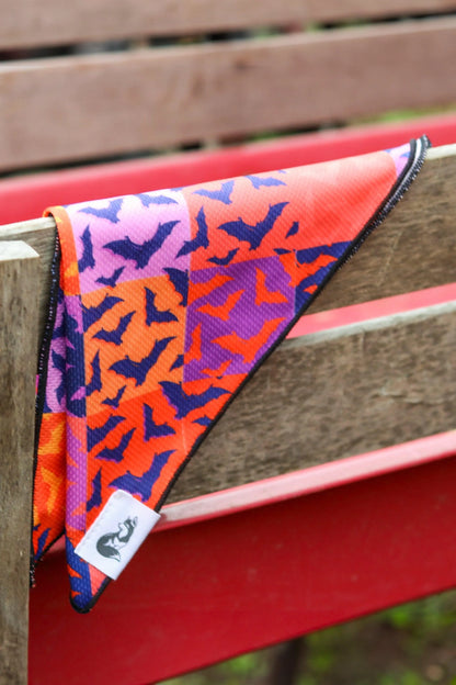 Spooky Bat Squares Dog Bandana-1