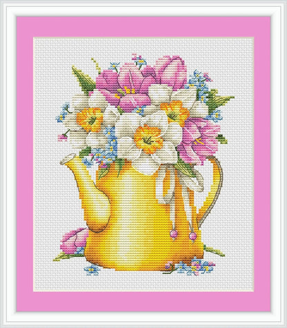 Yellow Teapot - PDF Cross Stitch Pattern-2