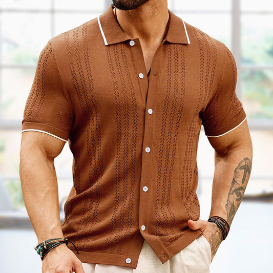 Men's Casual Thin Business Knitted Polo Shirt