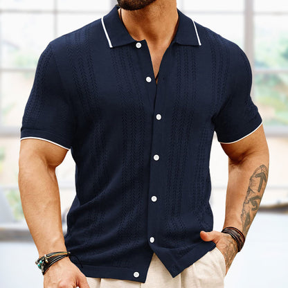 Men's Casual Thin Business Knitted Polo Shirt