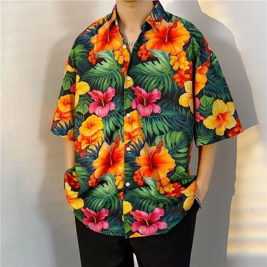 Men's Retro Floral Full Printed Short Sleeve (various sku's available)