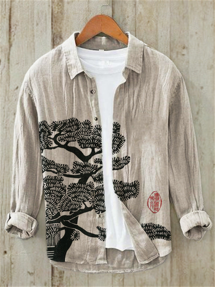 Digital Printing Street Men's Long-sleeved Shirt