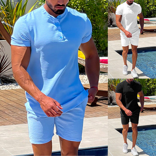 Men's Short-sleeved Shorts Two-piece Cross-border Suit