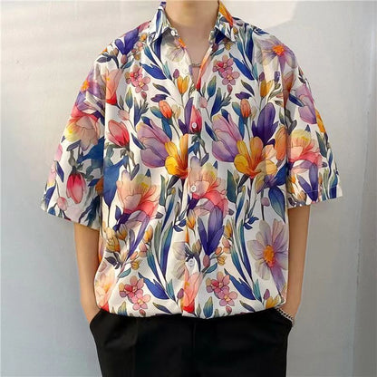 Men's Retro Floral Full Printed Short Sleeve (various sku's available)