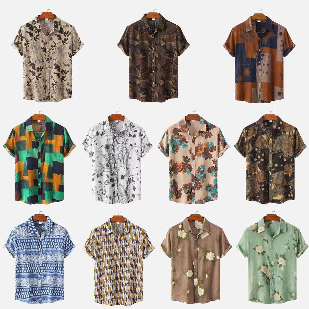 Men's Floral Short-sleeved Shirt Top (various sku's available)