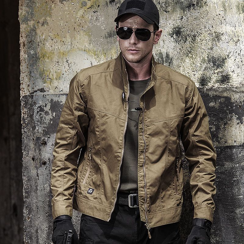 Men's Windproof Stand Collar Military Light Jacket