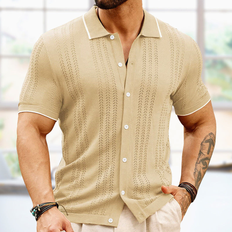 Men's Casual Thin Business Knitted Polo Shirt