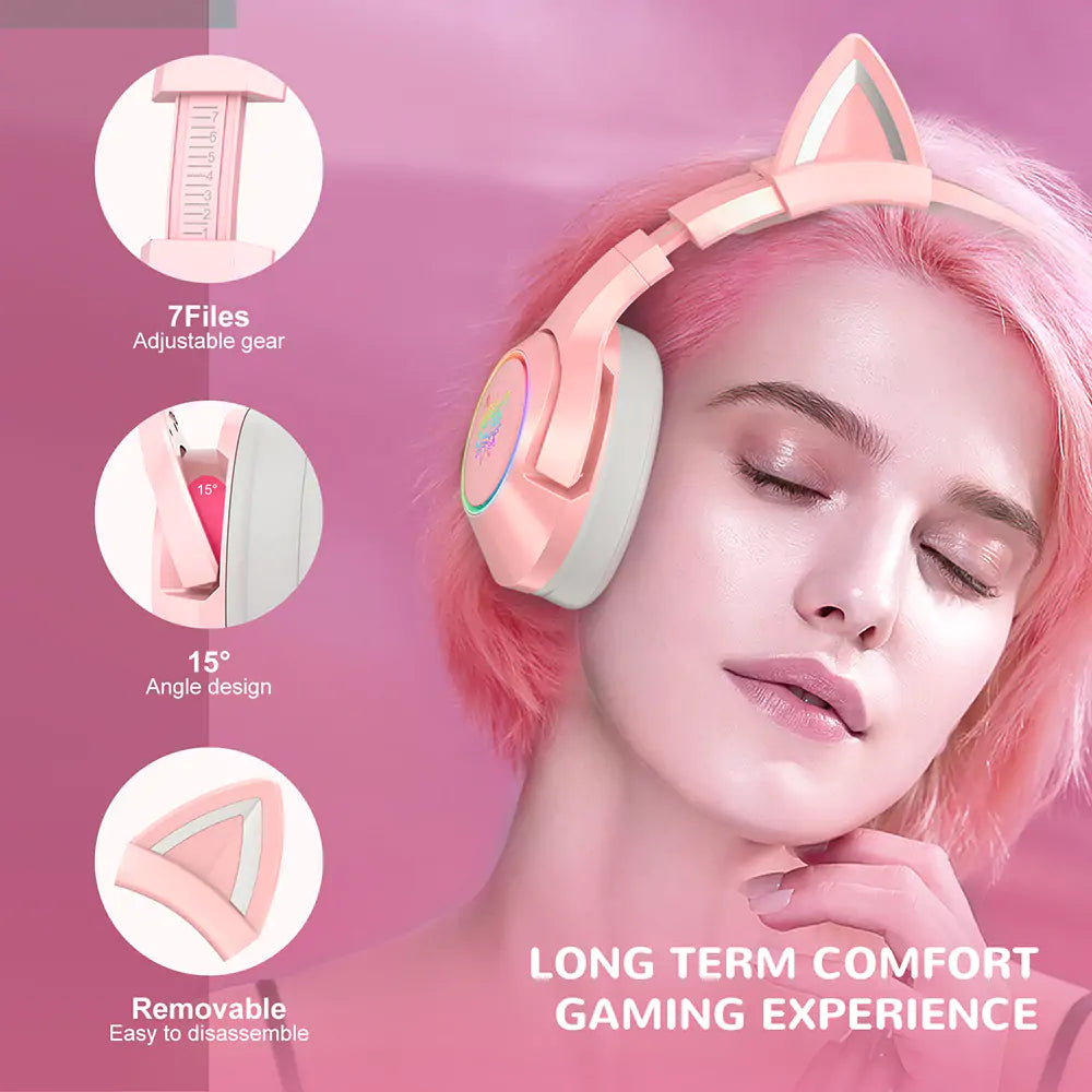 Cute Cat Ear Headphone with Mic