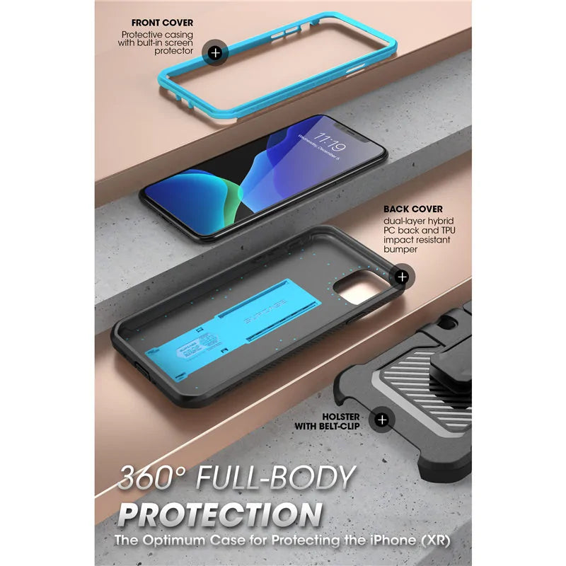 Full-Body Rugged Holster Cover for iPhone 11 Pro Max