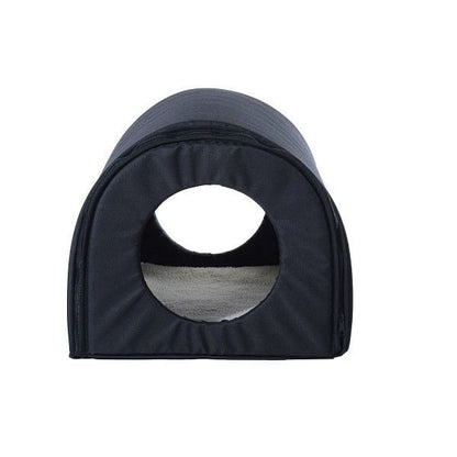 Outdoor Heated Cat House with Warm Padded Bed in Black-2