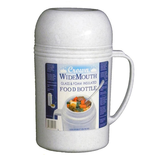 Brentwood 0.5L Wide Mouth Glass Vacuum / Foam Insulated Food Thermos-0