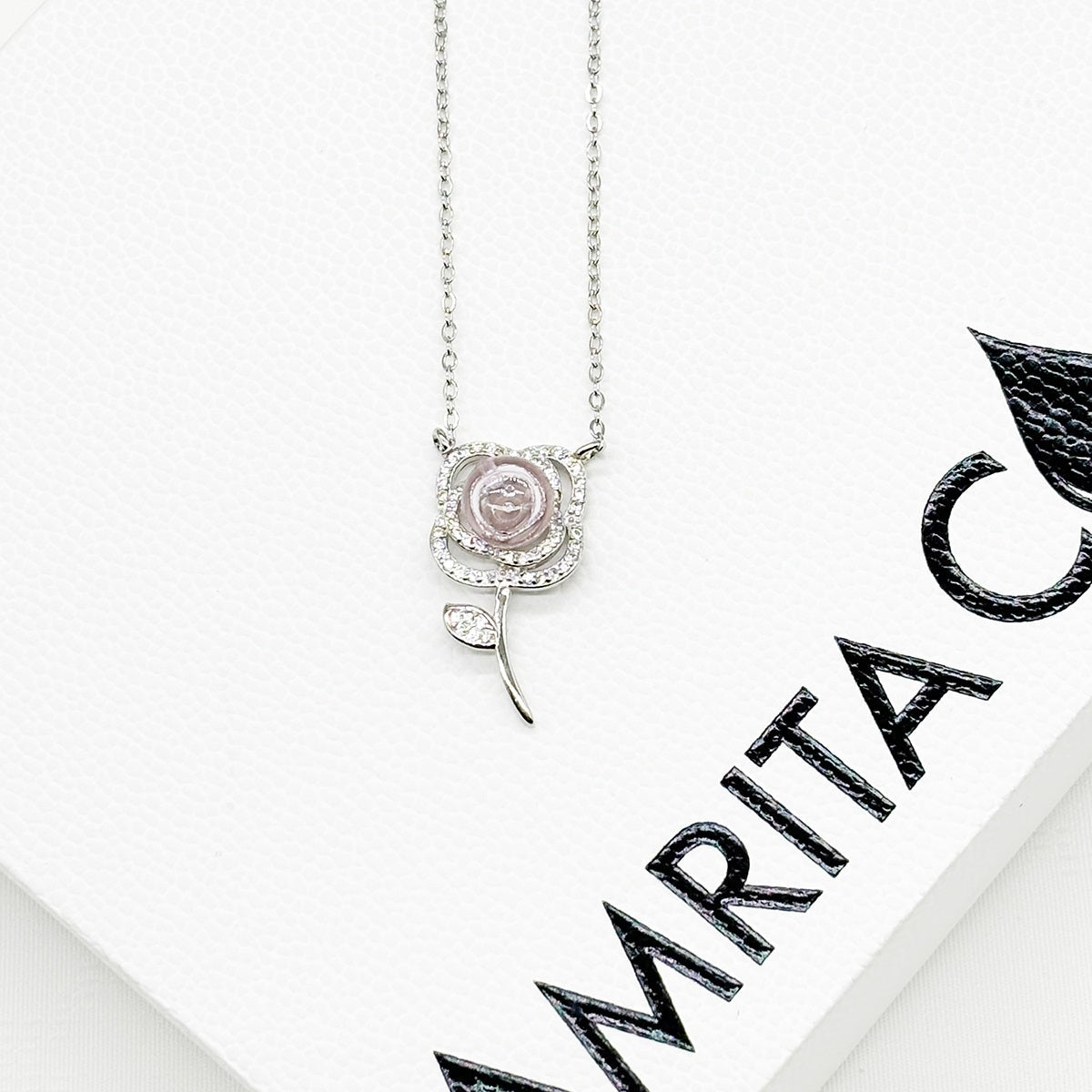 Sterling Silver Rose Garden Aroma Necklace - Pink | Energy & Healing | Diffuse on the go-1