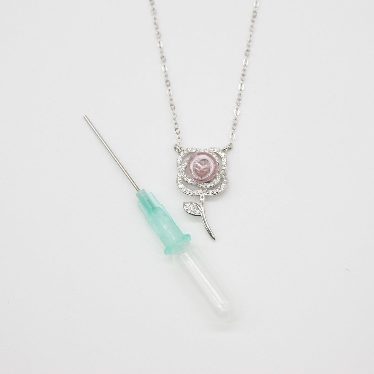 Sterling Silver Rose Garden Aroma Necklace - Pink | Energy & Healing | Diffuse on the go-3
