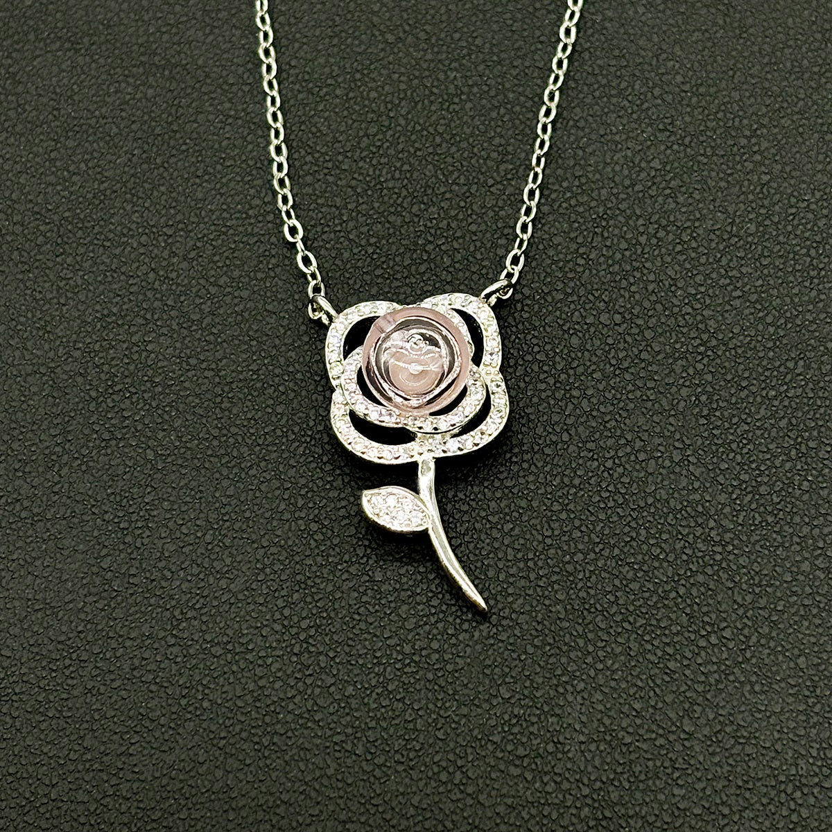 Sterling Silver Rose Garden Aroma Necklace - Pink | Energy & Healing | Diffuse on the go-2